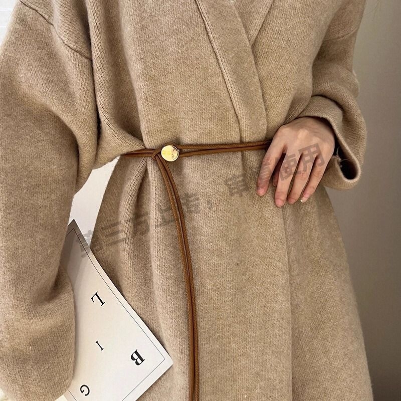 细腰带女配大衣毛衣西装时尚装饰百搭可调节长款软皮带腰链腰绳潮