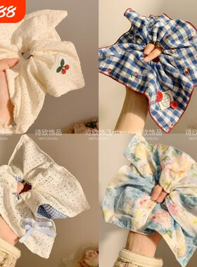 韩系蓝色格子方巾|超4.7万次加购