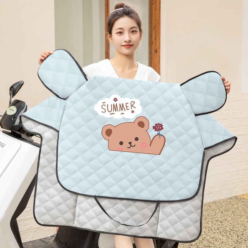 电动车挡风被夏季薄款电瓶摩托电车女挡腿防晒罩防风防水春秋遮阳