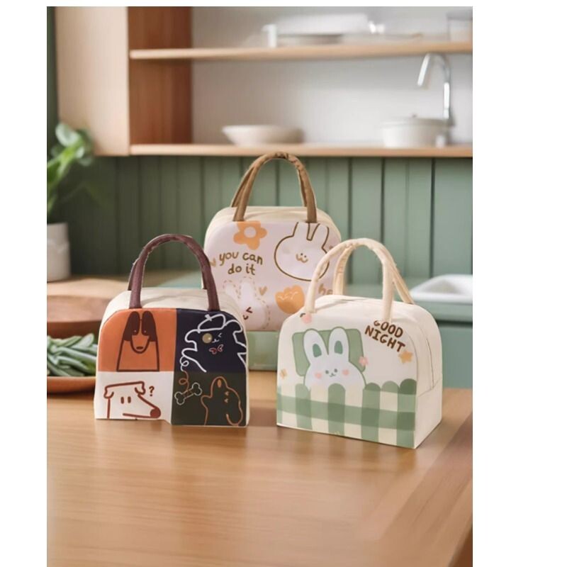 可爱饭盒袋加厚防水便当手提包学生带饭上班族卡通饭盒袋多规格
