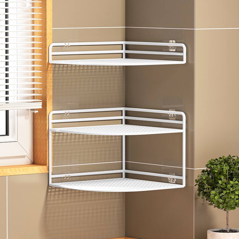 厨房置物架多功能整理架壁挂免打孔放置架墙上沥水架空间双层锅具