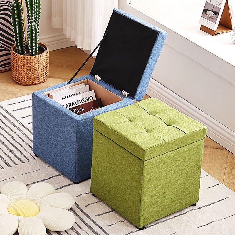 收纳凳子多功能储物凳家用简约沙发凳矮凳成人现代时尚客厅换鞋凳