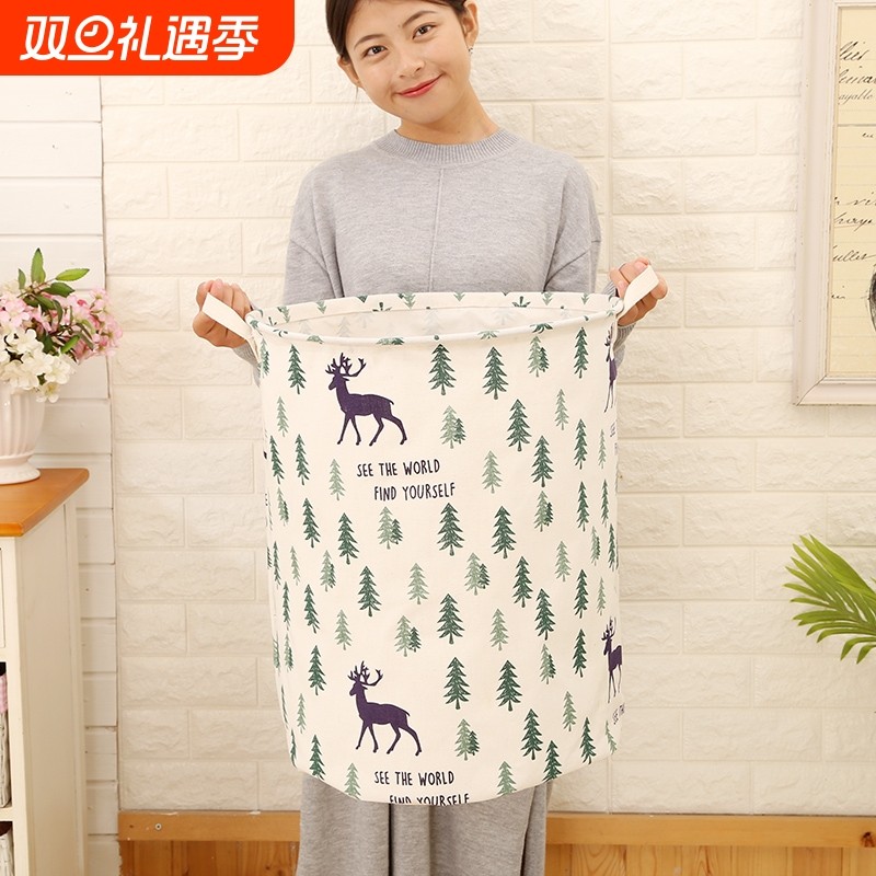 棉麻特大号脏衣篮玩具收纳桶脏衣篓折叠衣服收纳筐防水布艺洗衣篮