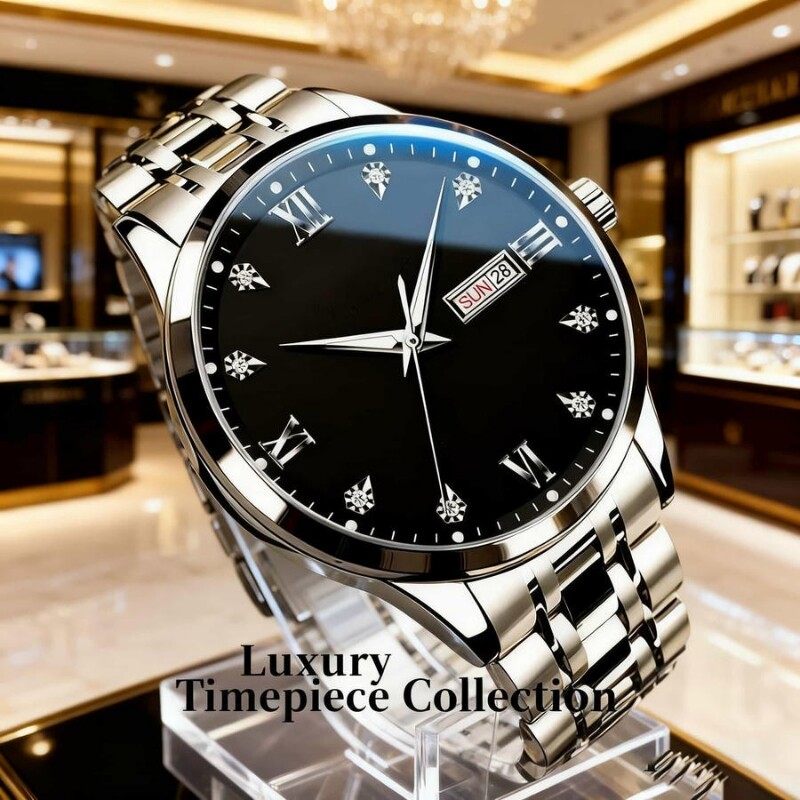 手表男款全自动男表数字双日历防水腕表男机械风全自动防水高级感