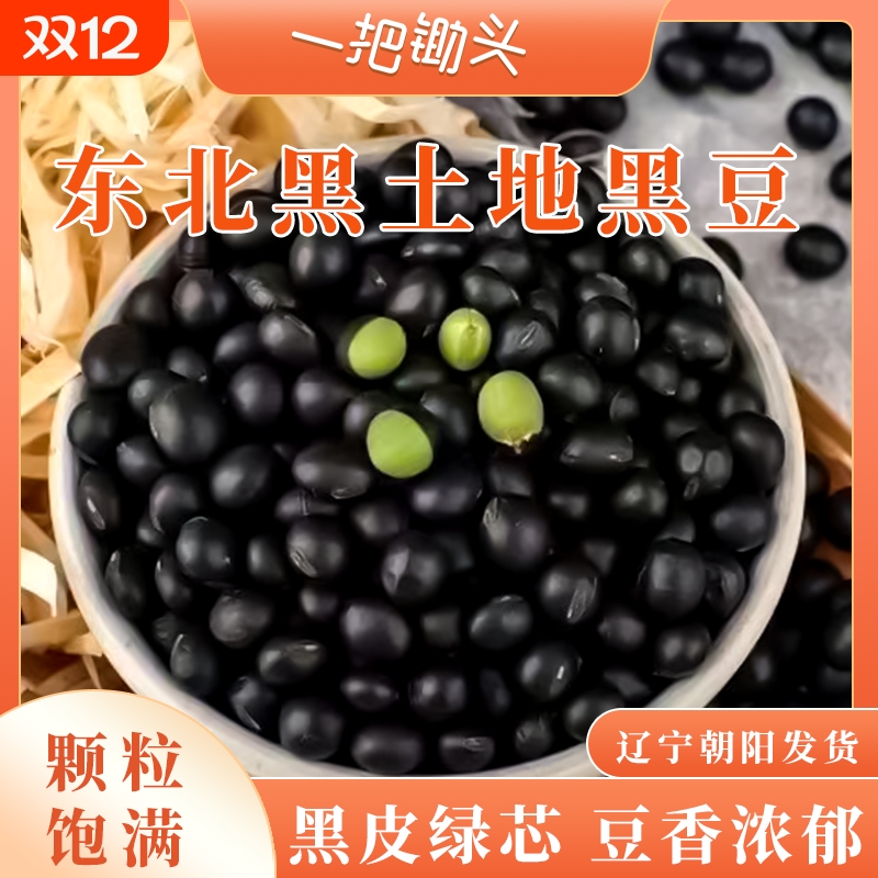 新货绿芯生黑豆打豆浆专用东北农家自种杂粮黑大豆子发芽5斤批发