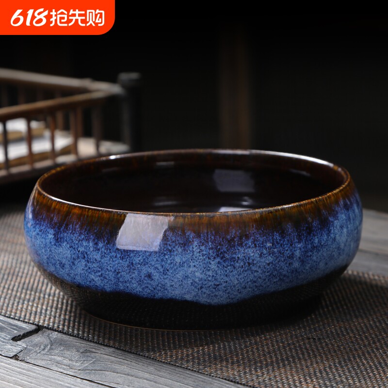 窑变茶洗粗陶大号小号水洗茶碗茶杯洗笔洗烟灰缸花盆功夫茶具零配