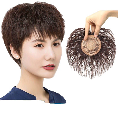 头顶补发片女卷短玉米烫
