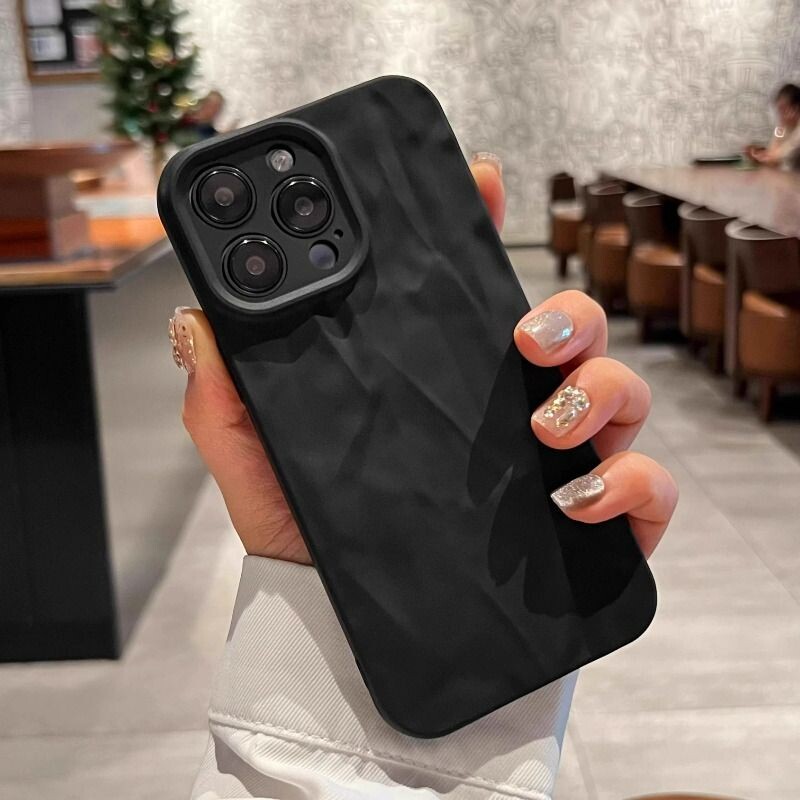 适用于苹果16promax手机壳褶皱新款女iPhone16全包镜头保护套15pro超薄硅胶14plus防摔12pm高级感12p男软壳lv