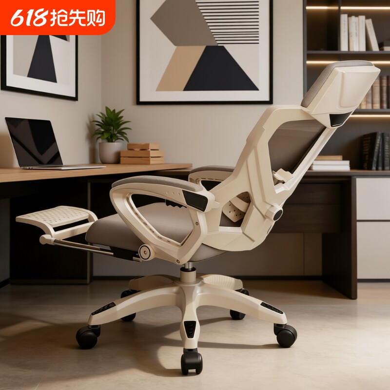 人体工学电脑椅子舒服久坐可躺电竞椅办公室座椅家用旋转靠背躺椅
