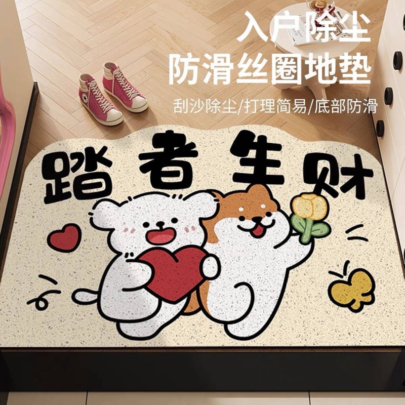 加厚入户门地垫pvc可爱高级感
