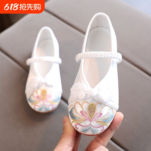 老北京儿童布鞋古风公主鞋子古装女童绣花鞋宝宝手工汉服软底国风