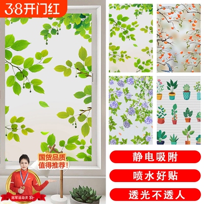 防窥浴室卧室简约磨砂静电玻璃贴