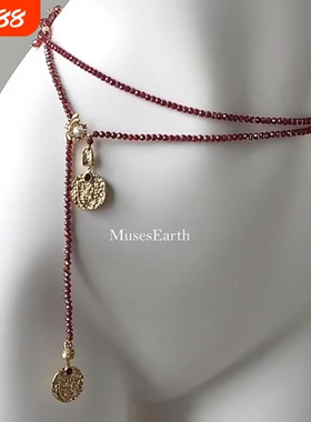 尼罗河红鸢腰链毛衣链长款项链红色招财串珠腰带腰封配饰森系配饰