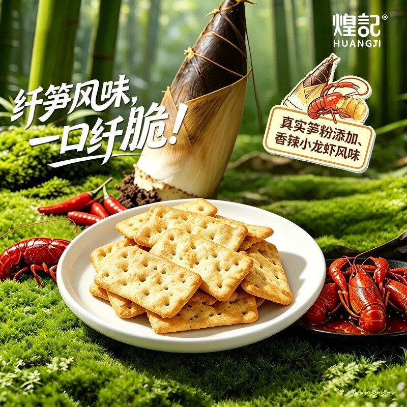 煌记纤笋脆薄脆饼干冬荀饼休闲好吃的小零食独立包装冬笋饼牛肉