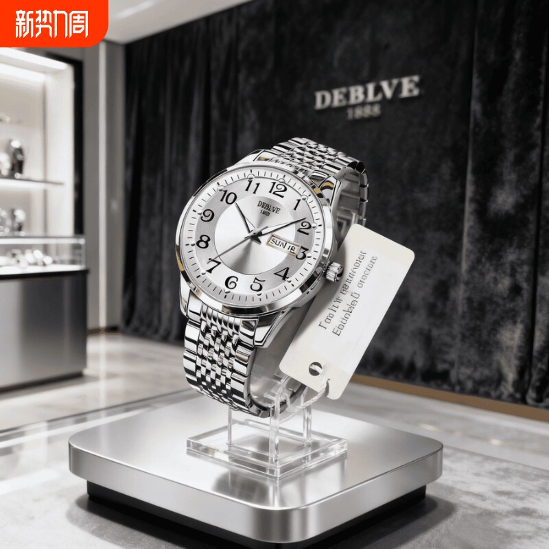 男款商务防水石英腕表镂空男士手表男正品名牌全自动非机械表钢带