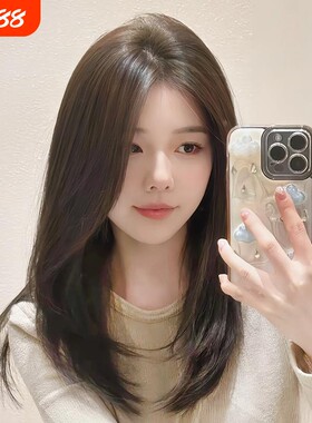 初恋假发全头套女前额蕾丝减龄锁骨发仿真人整顶刘海高层自然发型