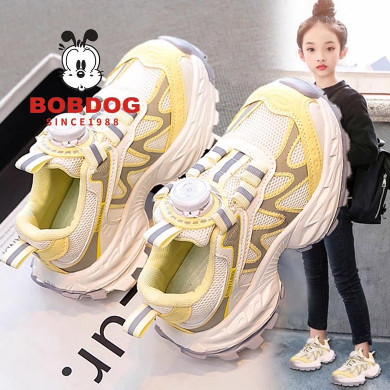 巴布豆真皮女童秋季运动老爹鞋潮