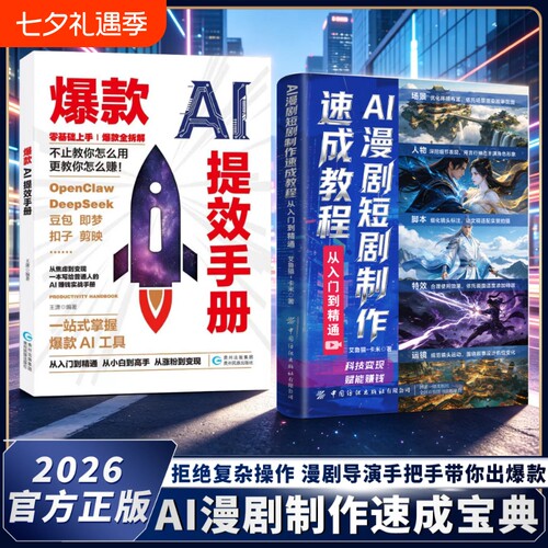 AI漫剧短剧制作速成教程生图动效剪辑从入门到实战ai漫剧教程书ai漫剧创作指南短视频剧生成剧本分镜操作实操