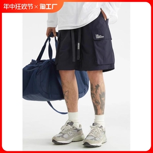 日系大口袋工装短裤男女夏季潮牌美式复古百搭宽松运动休闲五分裤