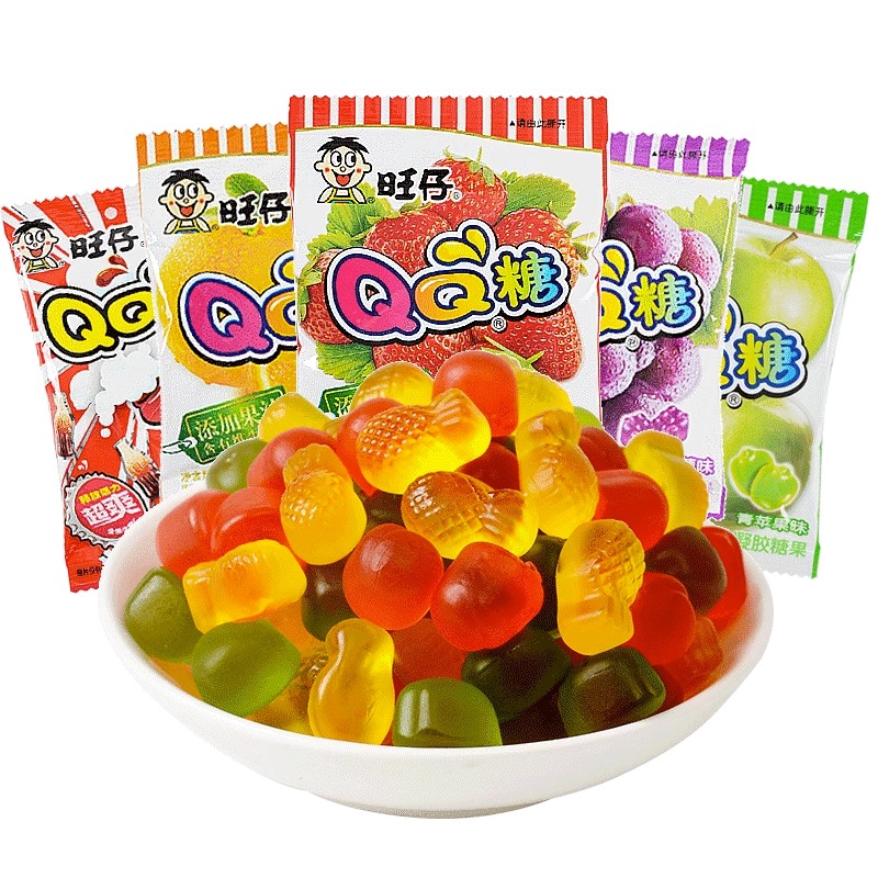 旺仔QQ糖20g混合口味休闲小零食软糖果汁糖水果糖儿时小吃零食