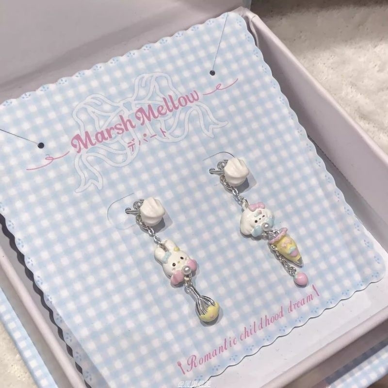 新品!marshmellow珠宝商店奶油甜品屋甜美女款原创耳饰耳环耳钉
