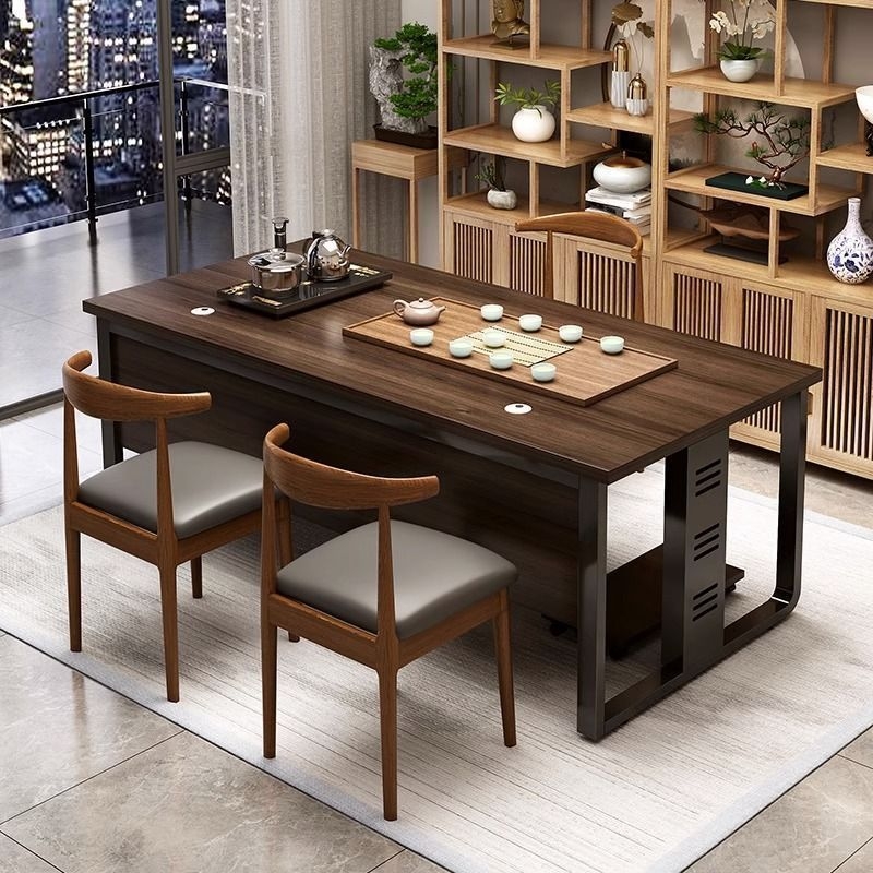 【荃网低价】茶桌椅组合一桌五椅