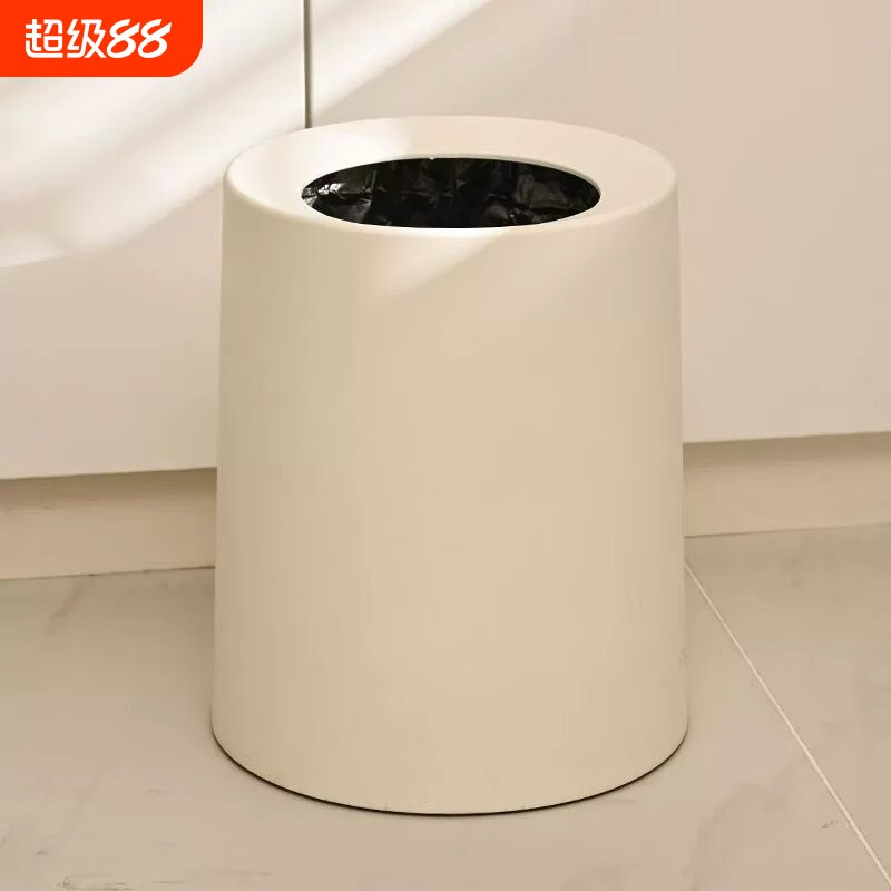 北欧垃圾桶双层家用简约客厅卧室厨房卫生间办公室创意厕所圆形筒图片