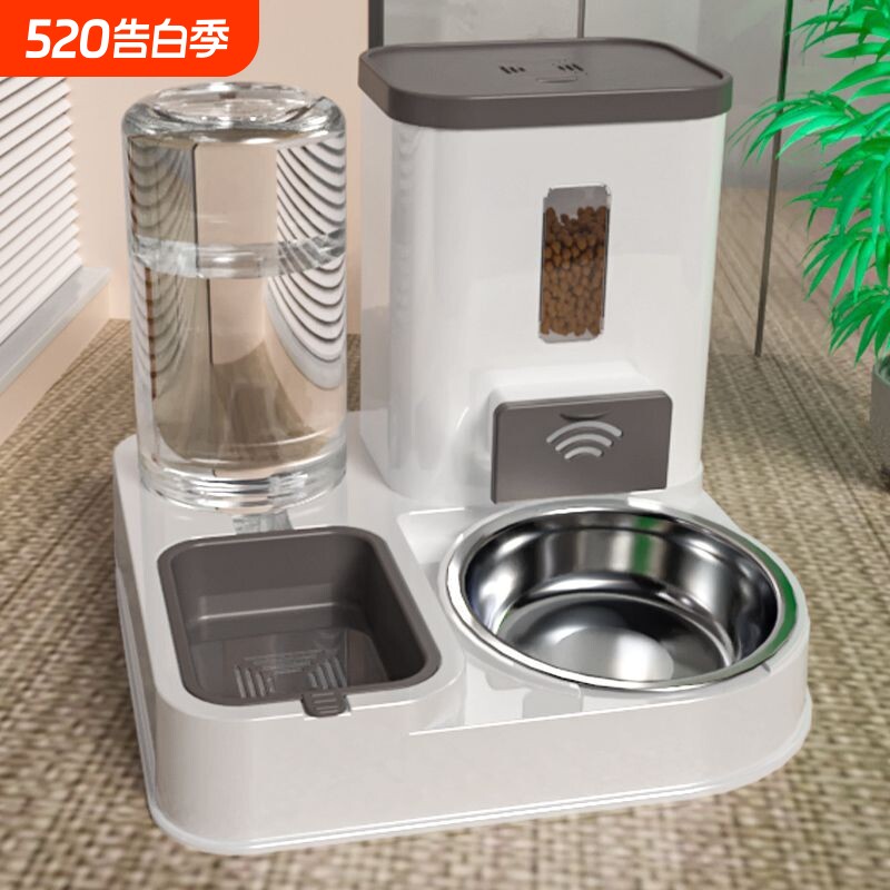 狗碗猫碗自动喂食器猫咪饭碗饮水一体机猫咪饭盆狗狗饭盆宠物用品
