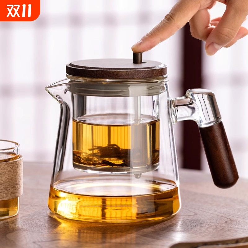 茶壶泡茶杯家用茶具茶水分离过滤冲泡茶器玻璃耐高温飘逸杯泡茶壶