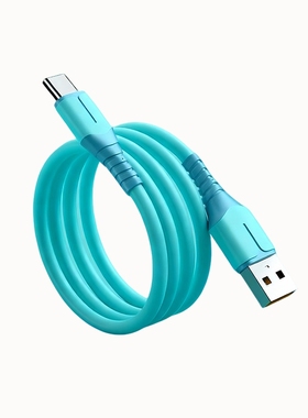 6A快充数据线typec适用华为荣耀蓝色1米单条装
