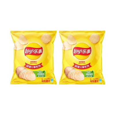 乐事薯片超值分享系列大包装135g*2包