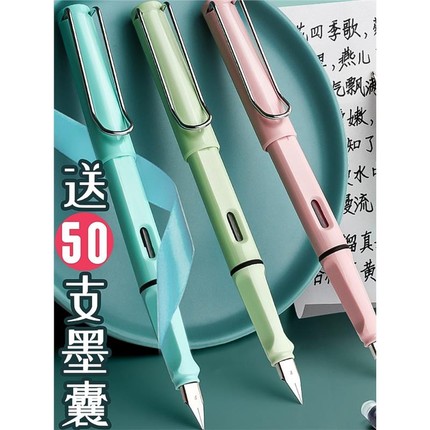 莫兰迪钢笔套装练字正姿男孩女生钢笔学生专用复古色儿童成人特细练字书法钢笔套装可替换笔尖吸墨