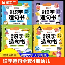 时光学 学前识字造句书全套4册 识字书幼儿认字幼儿园宝宝3 6岁趣味看图学字卡片T幼小衔接教材启蒙认知早教书4 5儿童益智书籍