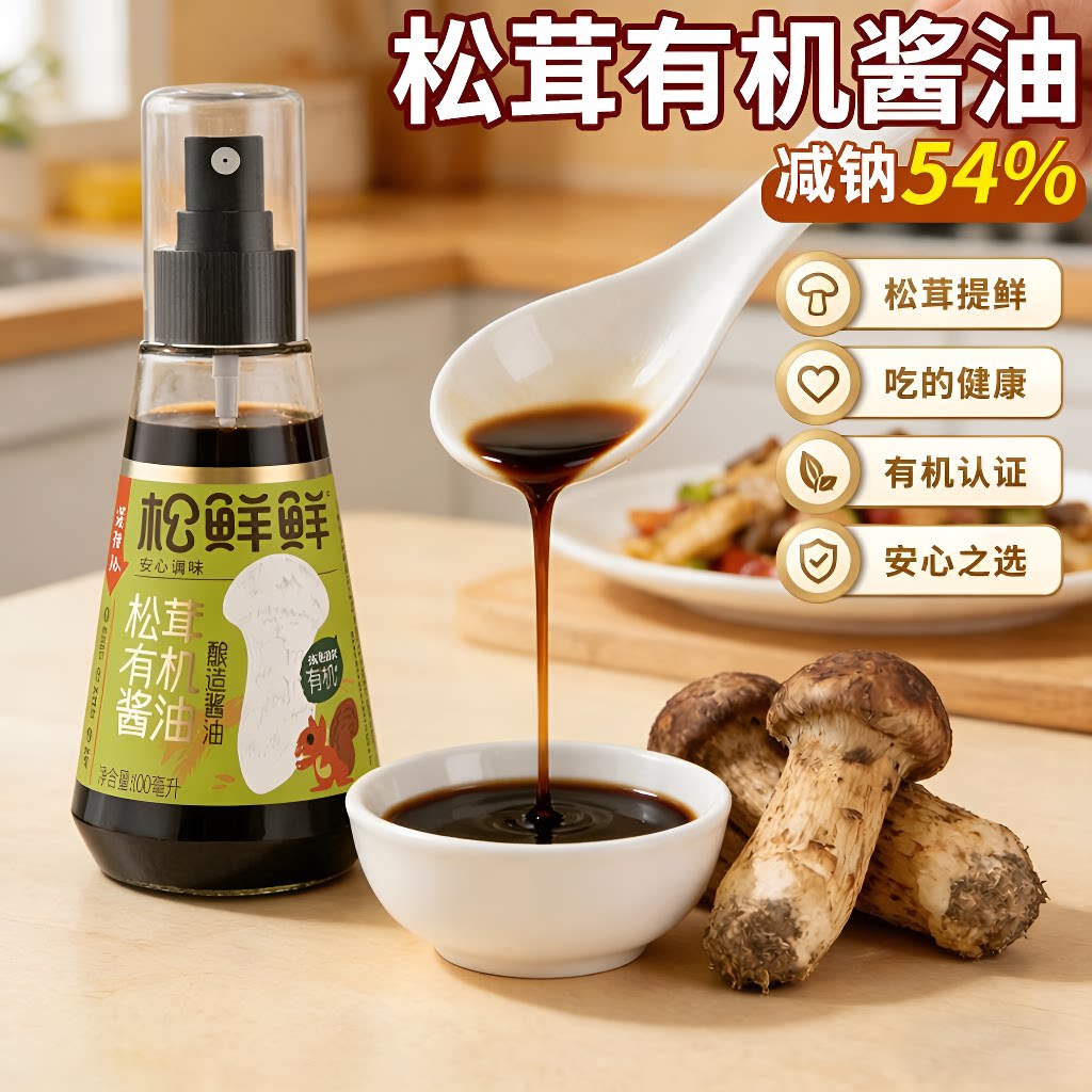 松鲜鲜有机松茸酱油|千人加购图片