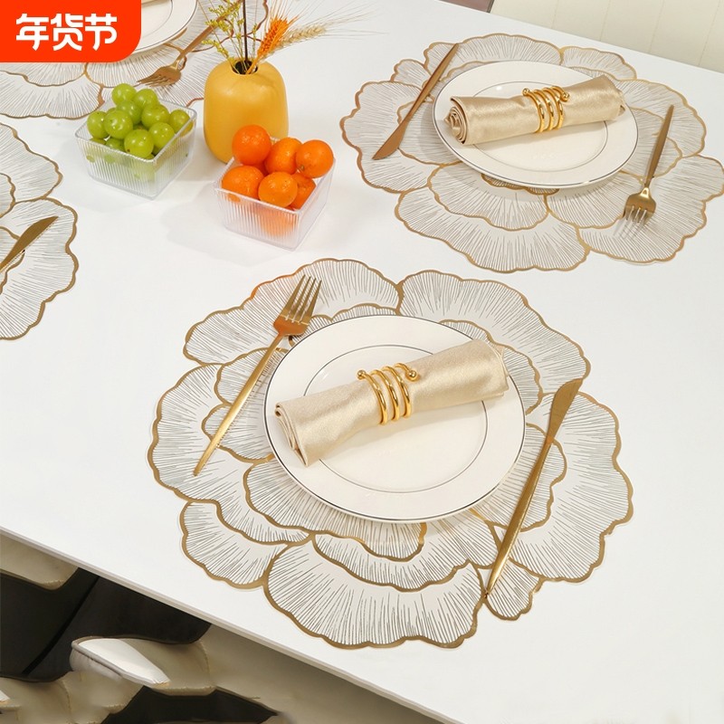 牡丹花餐垫西餐垫3D立体北欧风装饰垫桌垫隔热垫防滑防烫杯垫餐厅,餐饮具,餐垫,淘宝优惠券,粉丝福利购,淘宝优惠卷
