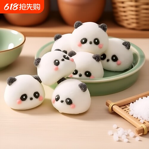 熊猫头3D立体软糖网红装饰甜品