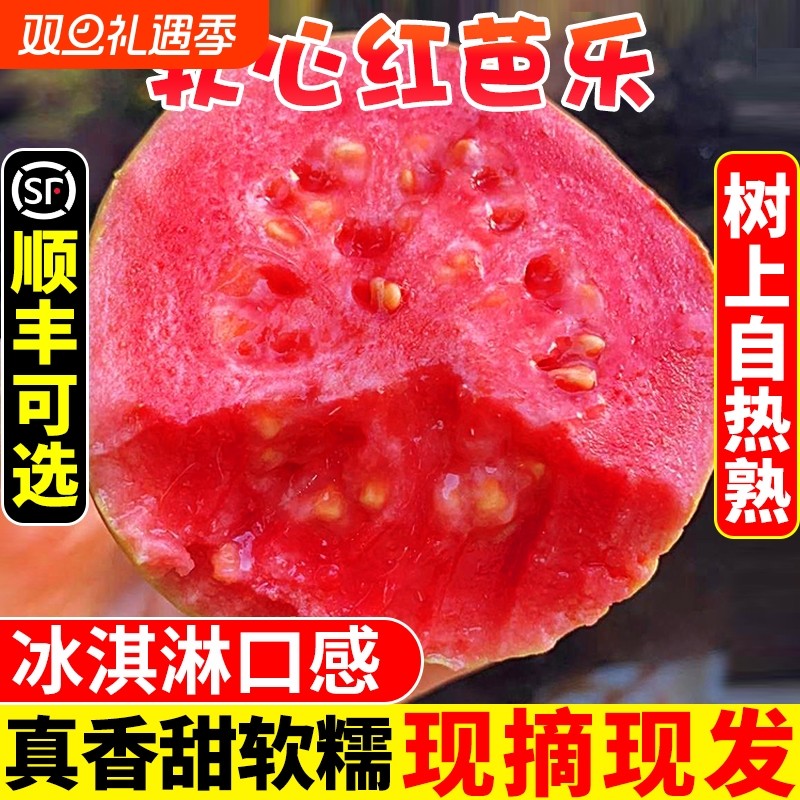 广西软糯整箱芭乐新鲜水果番石榴脆甜软糯胭脂红巴乐红心