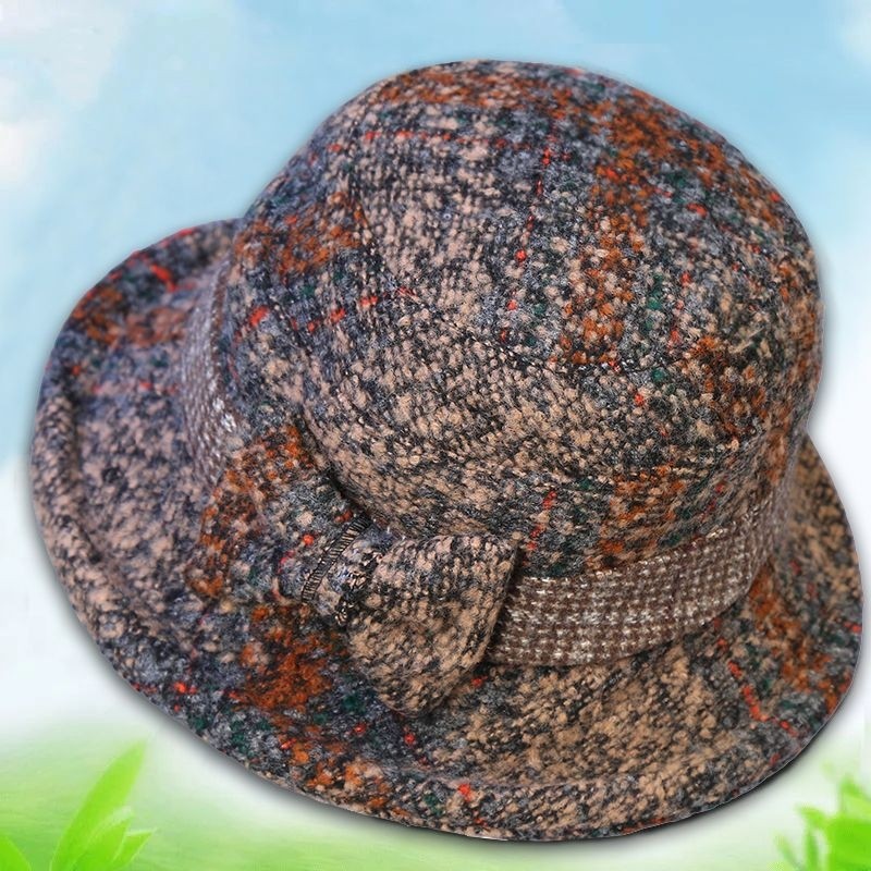 中老年人女士帽子秋冬妈妈老太太毛呢奶奶老人保暖渔夫帽棉帽