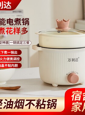 电煮锅家用宿舍锅泡面小电锅一人食小型一体式蒸煮煎炒火锅多功能