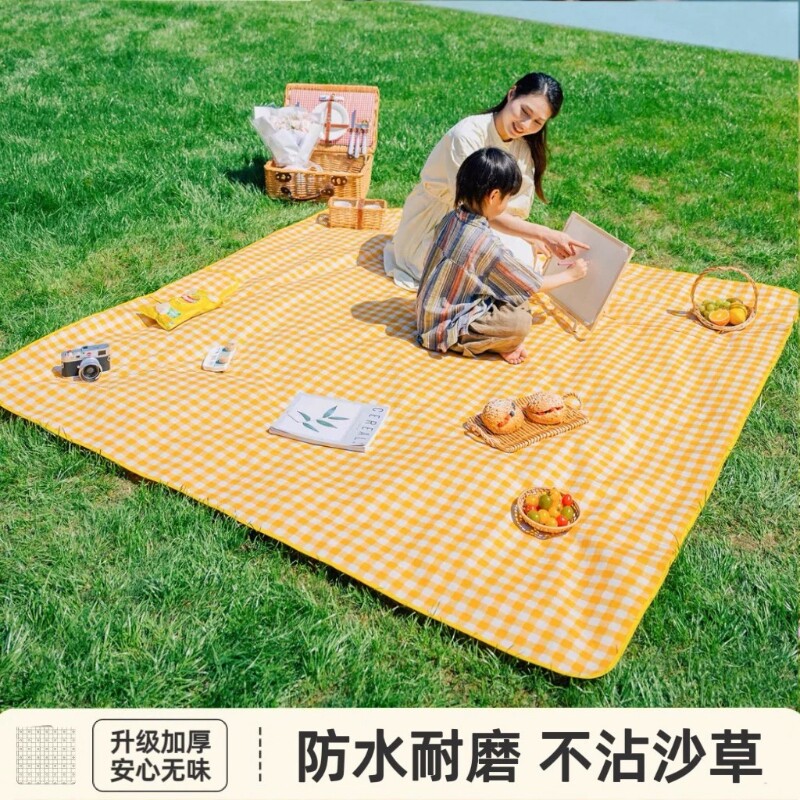 户外野餐垫格子图案加厚防水图片