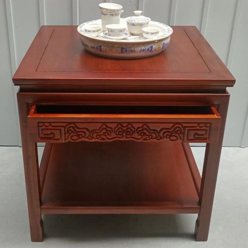 b客厅实木茶几沙发正方边几边桌实木小方桌新中式小方几边柜置物