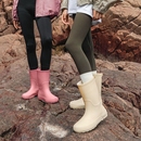 外穿防滑防水雨靴耐磨软底厨房工作胶鞋 时尚 防臭 女款 军登中筒雨鞋