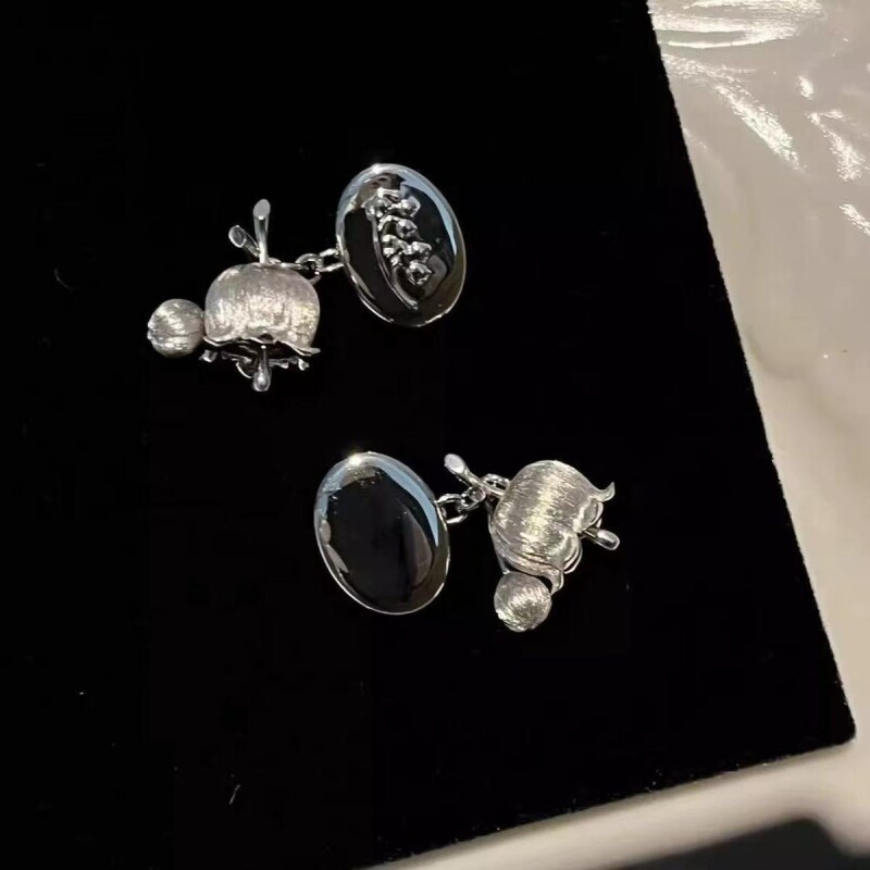 中古风铃兰花袖链万袖扣复古新中式手作西装衬衫纽扣链领口能扣