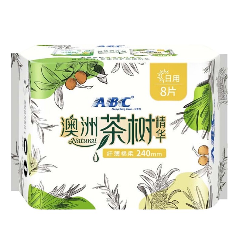 ABC 澳洲茶树卫生巾纤薄日用240mm日用姨妈卫生巾