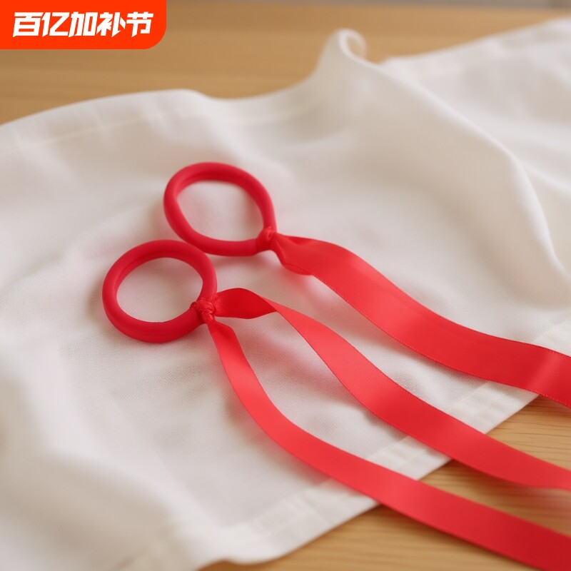 超萌儿童哪吒头饰演出头发饰品发带超仙女孩cos表演女童红色发绳