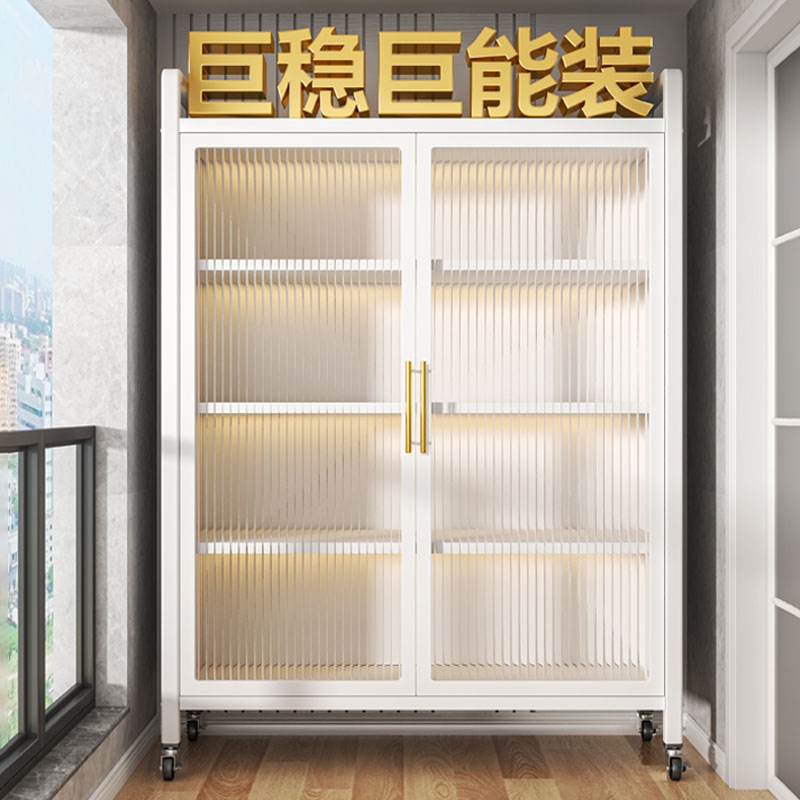 厨房置物架碗架落地多功能微波炉收纳餐边防尘碗柜橱柜储物柜餐具