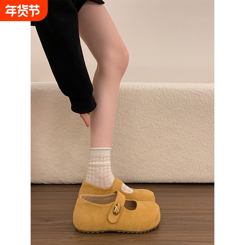 内增高勃肯鞋女2026新款春季女鞋百搭休闲平底单鞋配裙子乐福鞋子,女鞋,勃肯鞋/软木鞋,淘宝优惠券,粉丝福利购,淘宝优惠卷