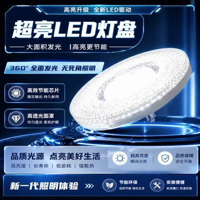 护眼新款水晶灯灯泡LED飞碟灯节能家用螺口E27高亮无频闪照明防水