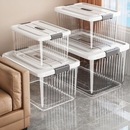 透明收纳箱超大容量带盖塑料整理箱家用衣服零食书本杂物储物箱子