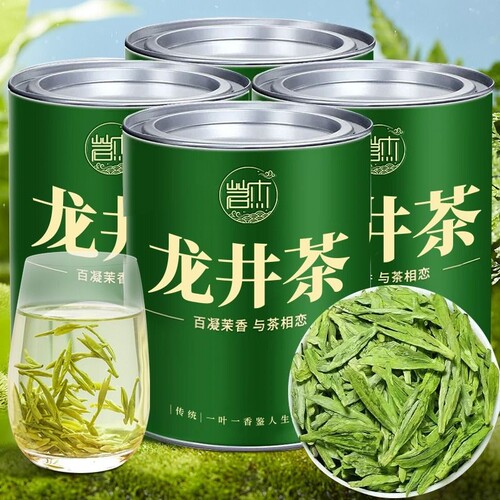 明前头采高山龙井茶2024新茶正宗浓香型龙井绿茶特级茶叶罐装500g